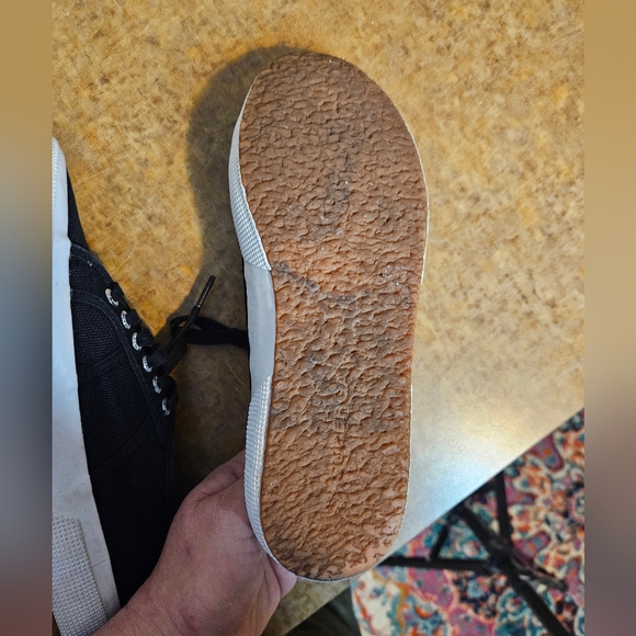 Superga Cotu Classic Sneakers Platform Cotron Canvas Black and White - Picture 7 of 11